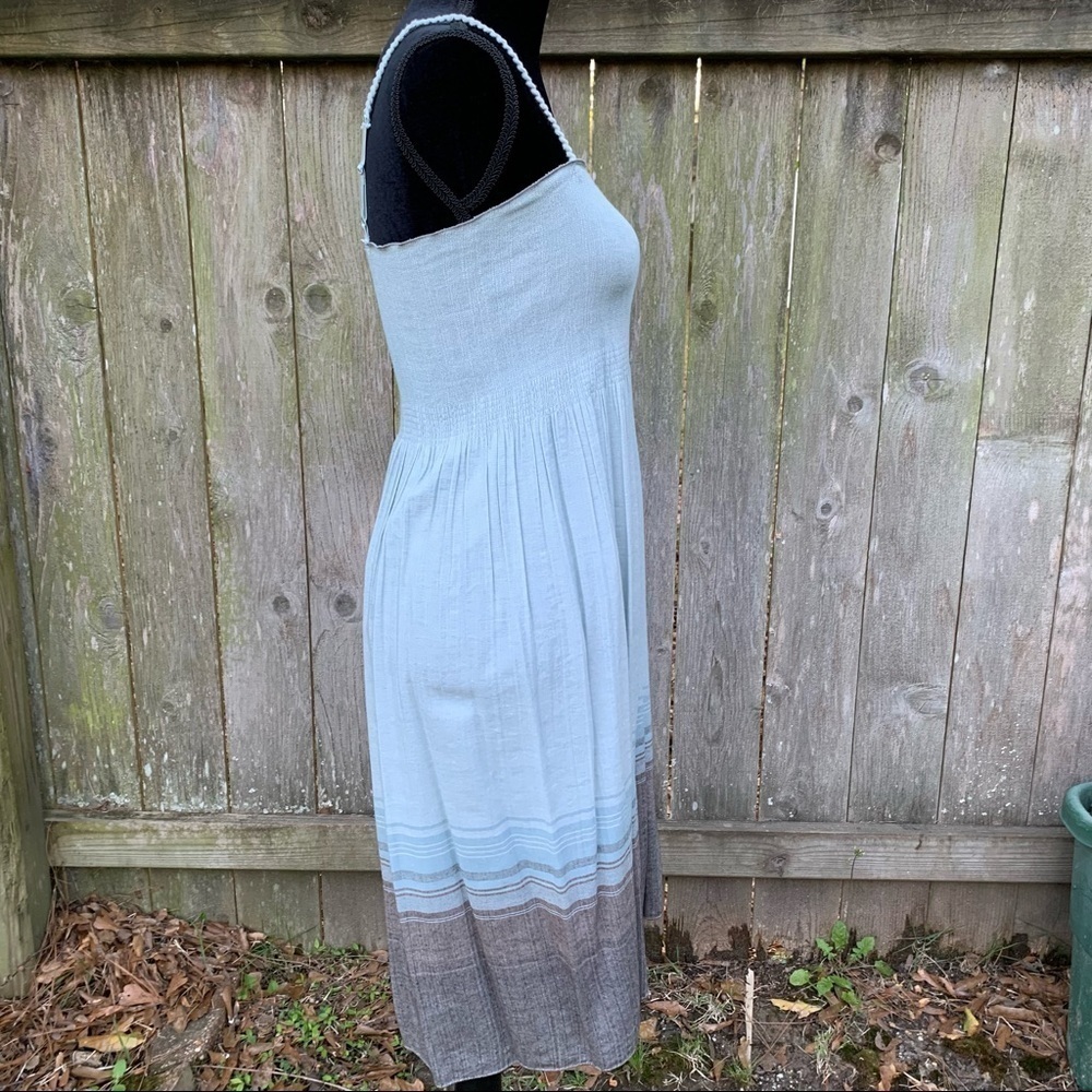 MAX STUDIO boho spaghetti strap ombré stripe crinkle skirt dress spring summer - Picture 5 of 16